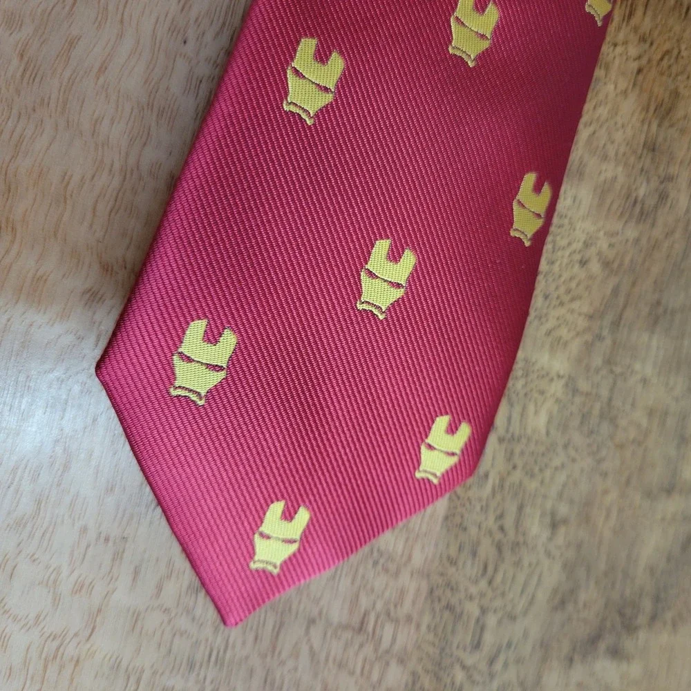 Zenffo Iron Man Tie  Red Yellow Helmet Pattern Retro Movie Fan ZTP07